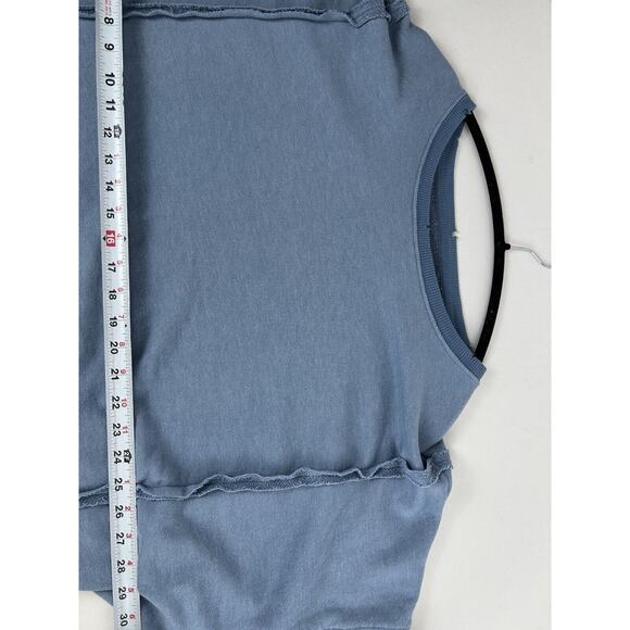 free people we the free camden sweatshirt XS blue long sleeve - Picture 7 of 10